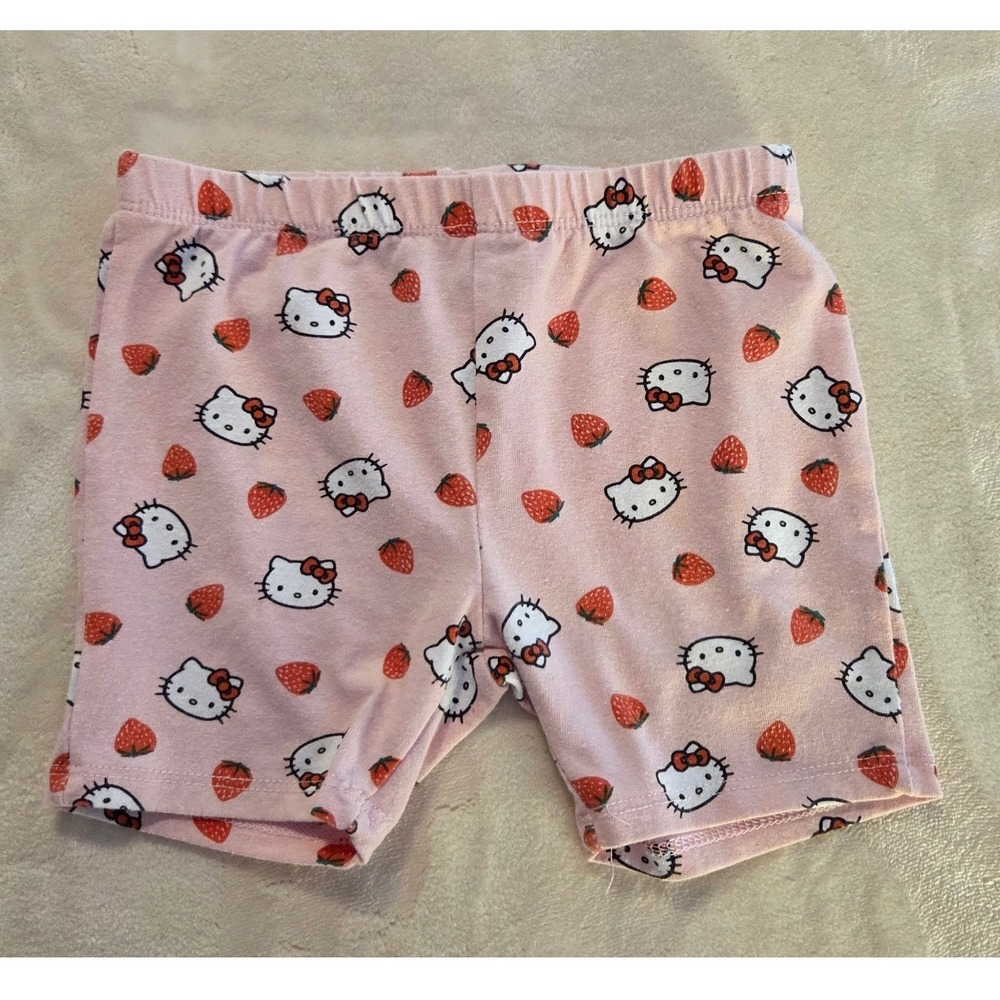 Hello Kitty Toddler Shorts Pink Strawberry Print 24M‎ Sanrio